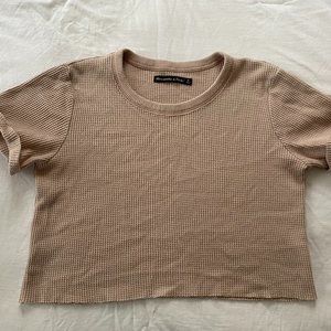 Abercrombie and Fitch Blush Self-Cropped Waffle Tee